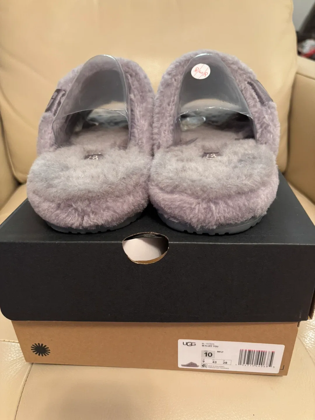 New UGG Fluff Yeah Slides, Size 10, Grey image indicator(9)