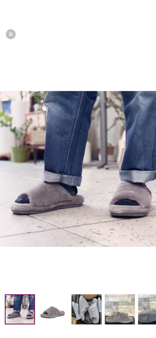 New UGG Fluff Yeah Slides, Size 10, Grey image indicator(8)