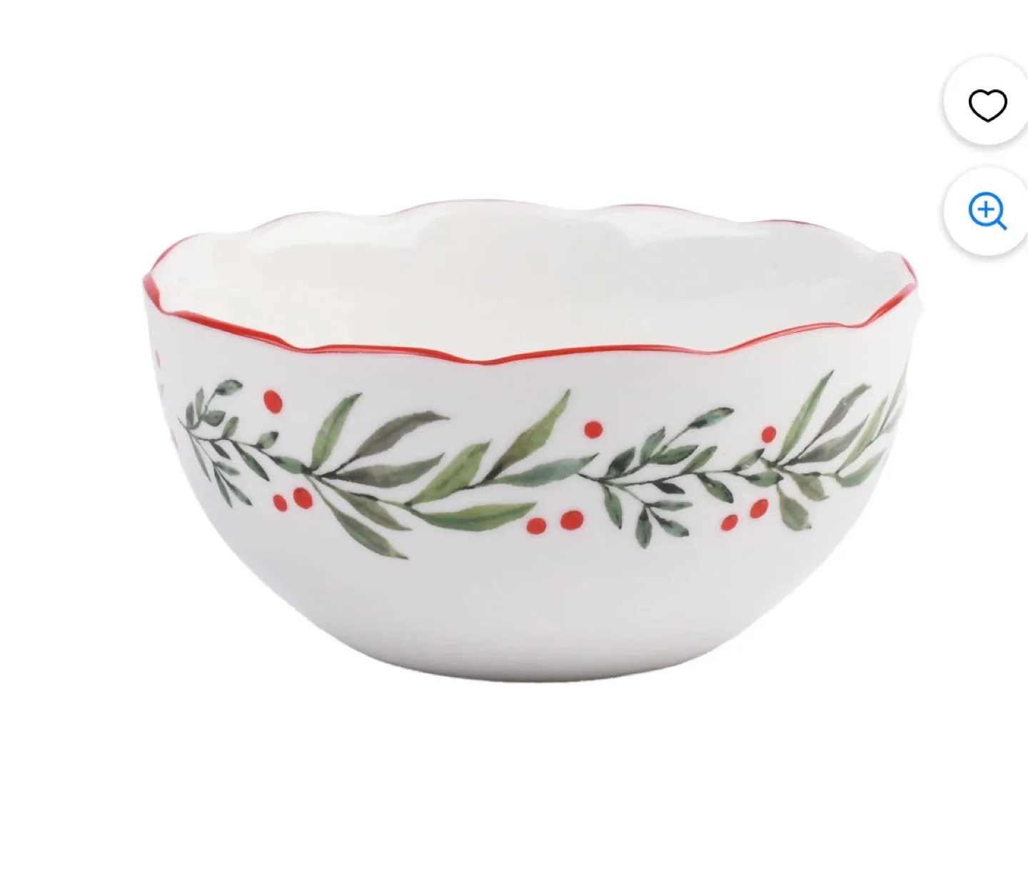 HOLIDAY RED/GREEN HOLLY SCALLOPE SHAPE PORCELAIN DINNERWRE SET image indicator(4)