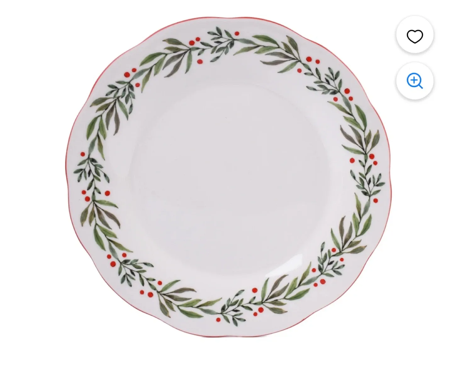 HOLIDAY RED/GREEN HOLLY SCALLOPE SHAPE PORCELAIN DINNERWRE SET image indicator(3)