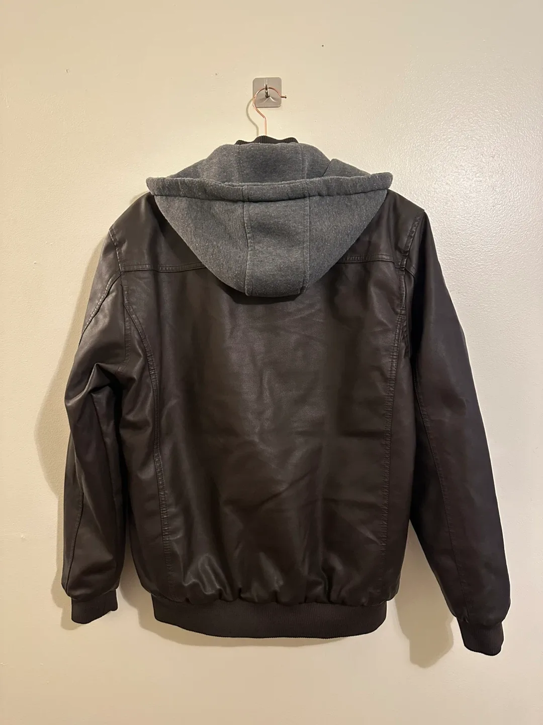 Men’s Brown Faux Leather Jacket - Size L image indicator(2)