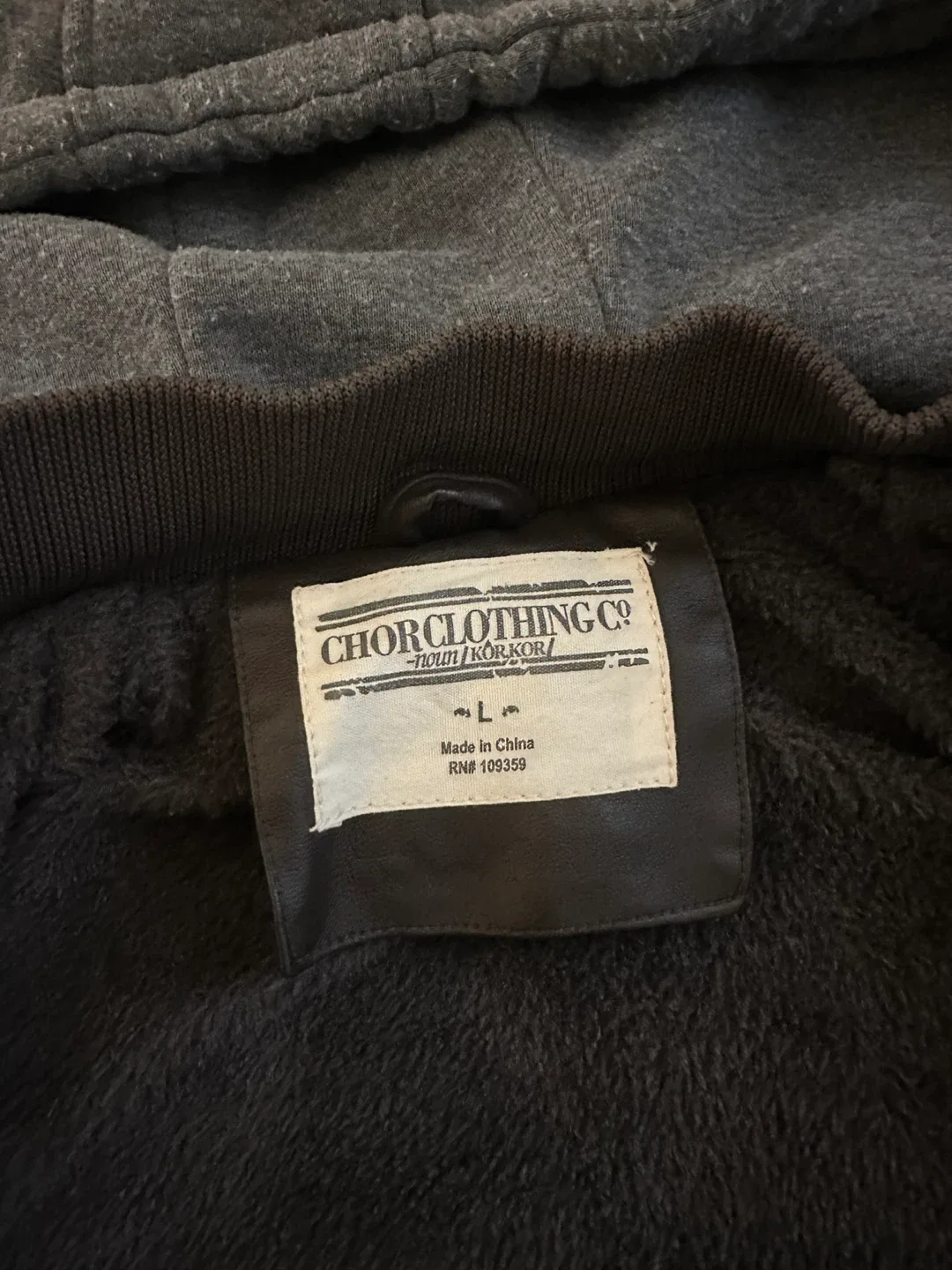 Men’s Brown Faux Leather Jacket - Size L image indicator(4)