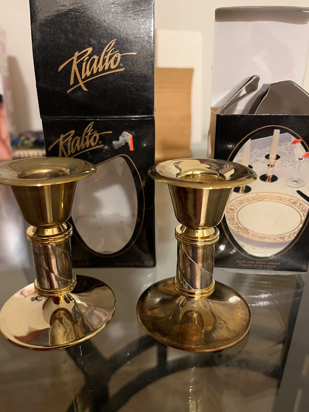 Rialto Gold Candle Holders - Set of 2 image indicator(3)