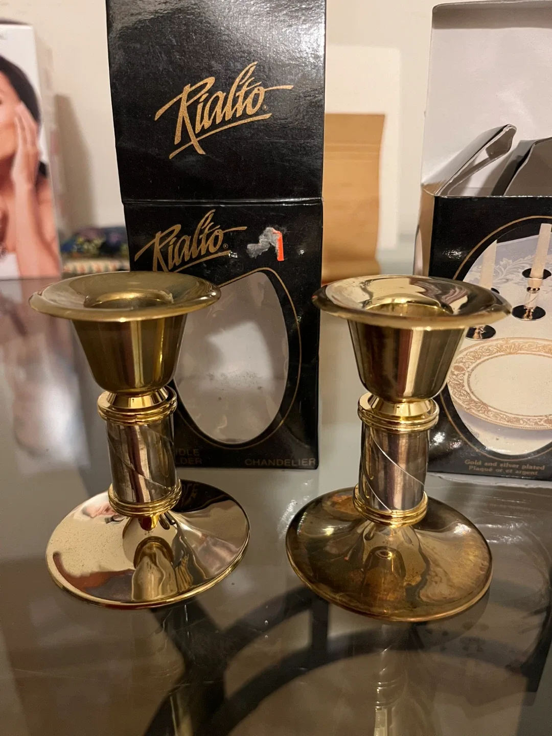 Rialto Gold Candle Holders - Set of 2 image indicator(2)
