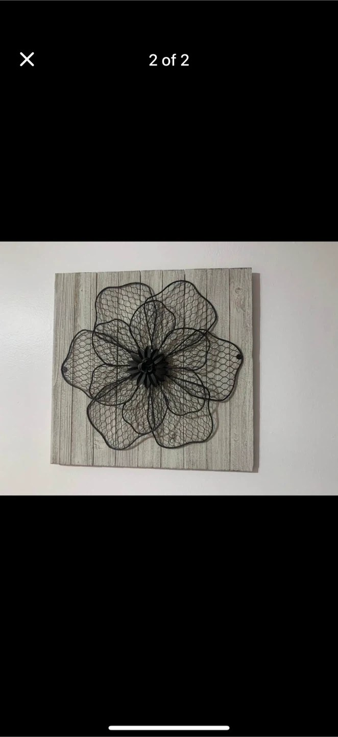 Flower Wall Decor - Metal & Wood