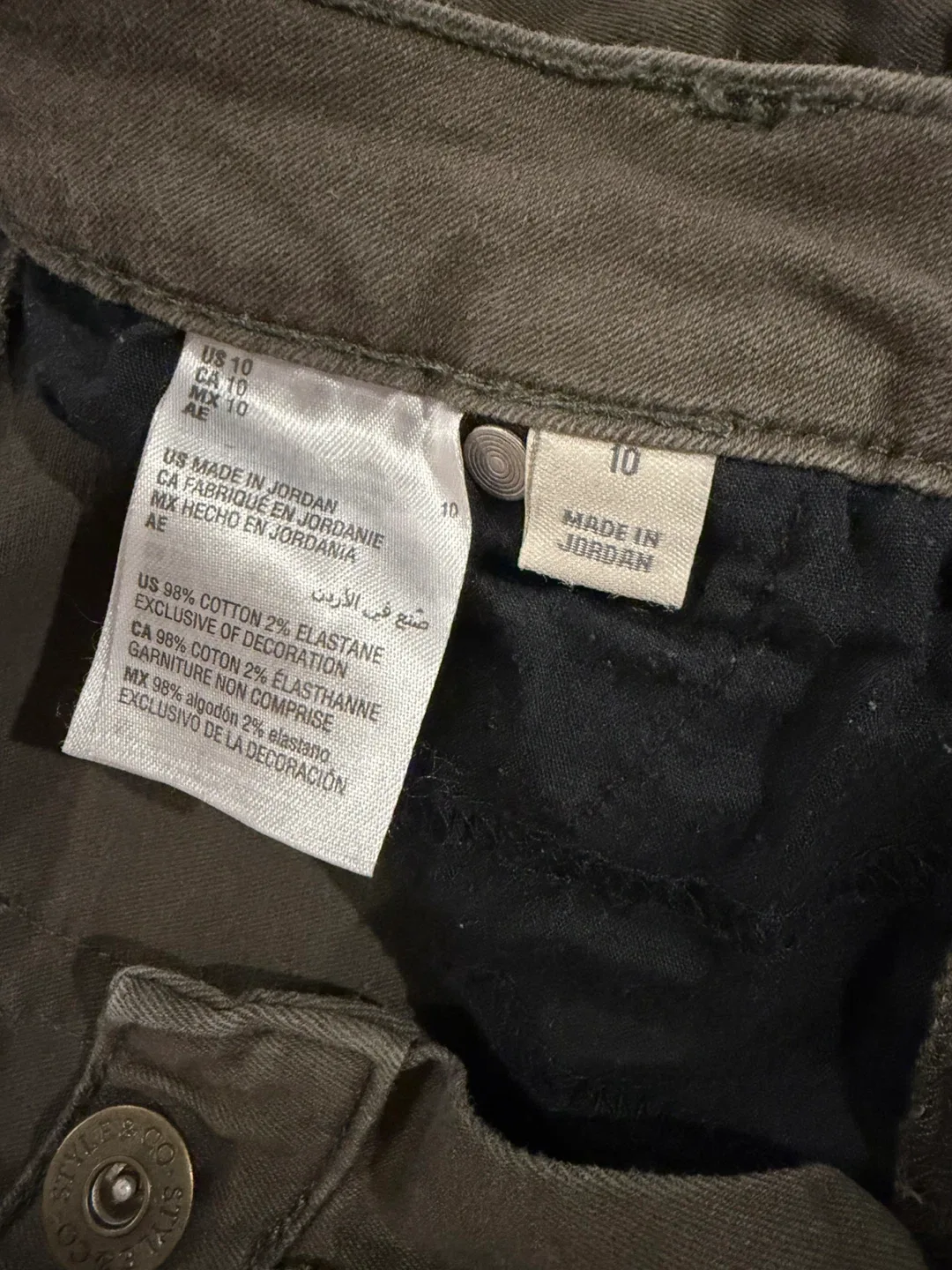 Style & Co. Olive Green Pants - Size 10 image indicator(3)
