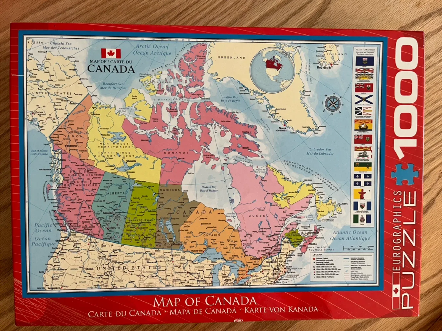 1000 Piece Puzzle Map of Canada