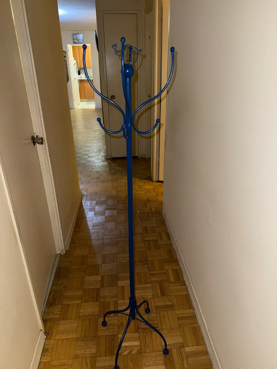 Blue Metal Coat Rack Stand