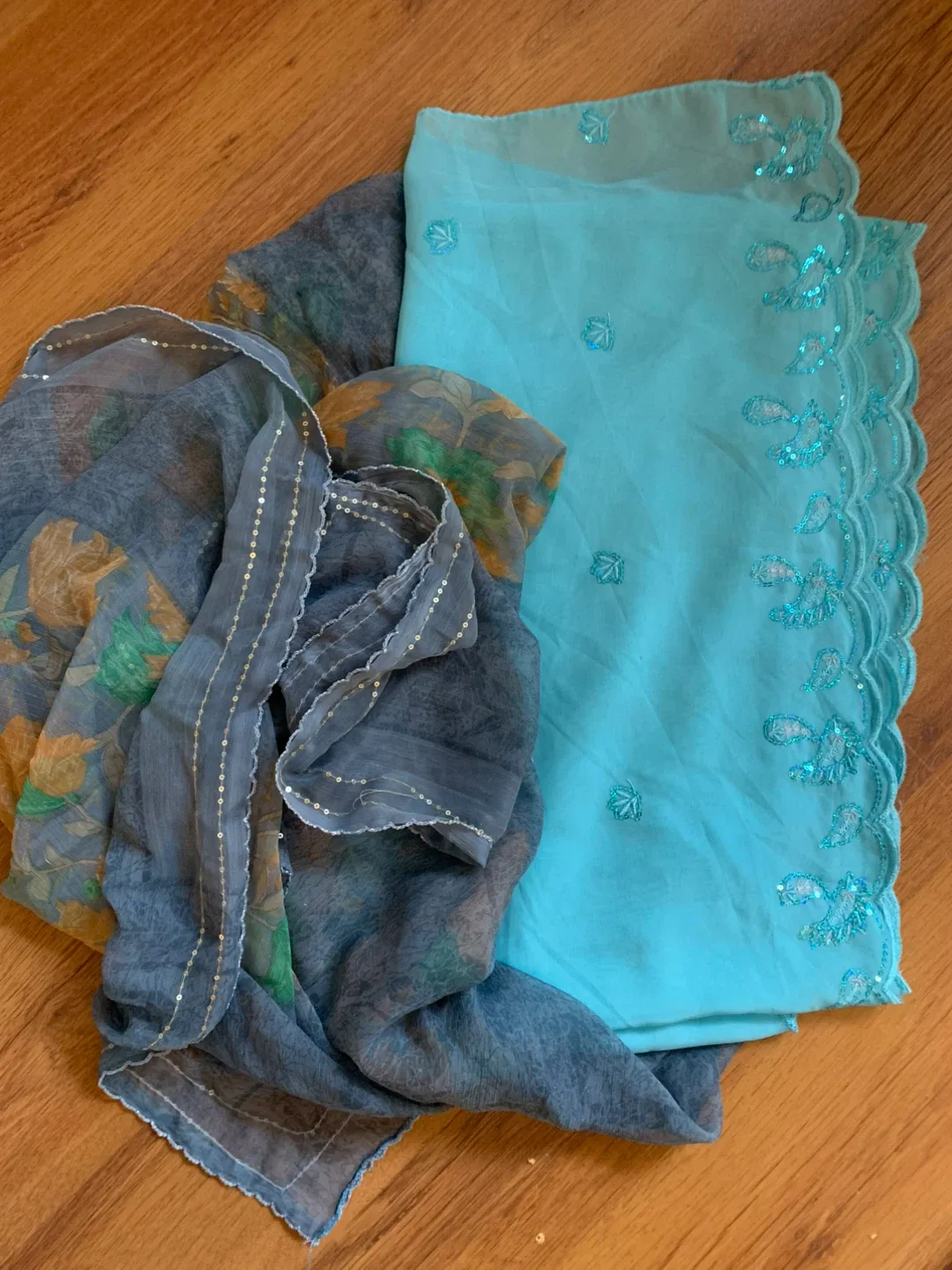 Floral Print Saris - Set of 2