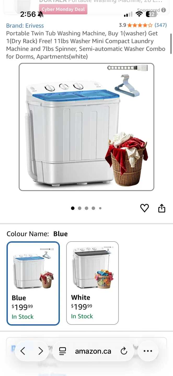 Erivess Twin Tub Washing Machine 11lbs image indicator(2)