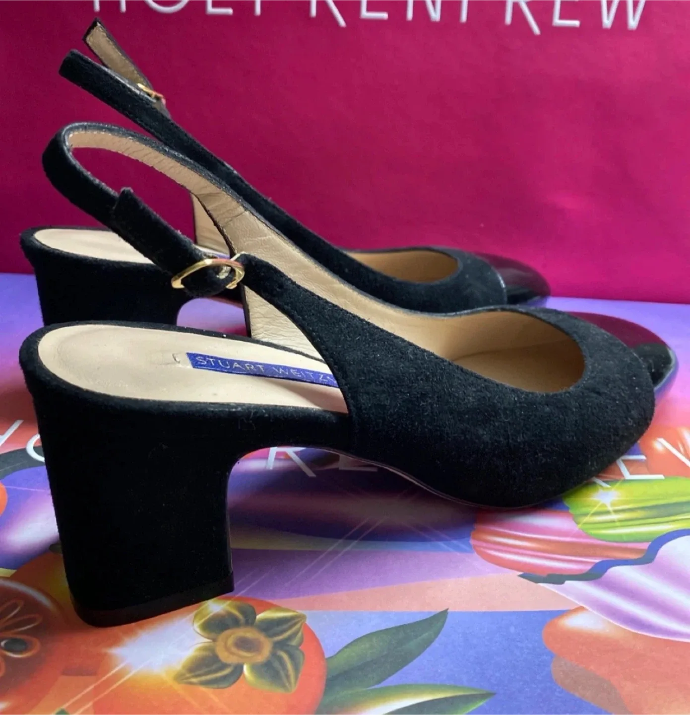 Stuart Weitzman Black Slingback Heels - Size 6