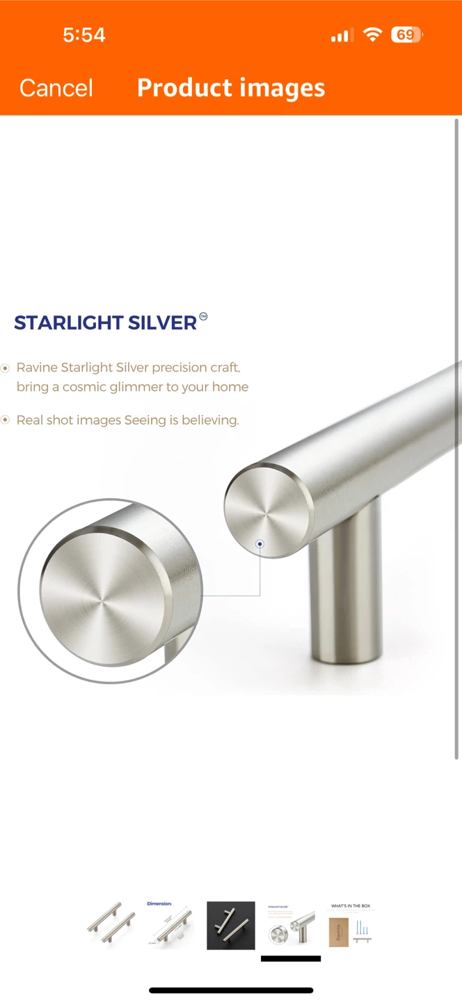 Starlight Silver Cabinet Pulls, 5 inch - photo 4