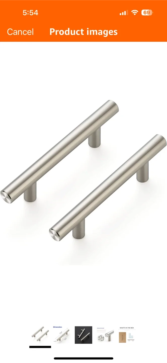 Starlight Silver Cabinet Pulls, 5 inch
