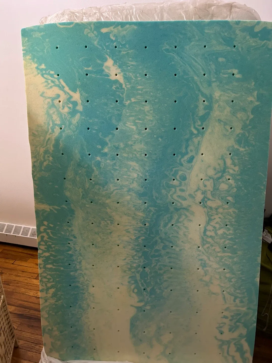 Foam Mattress Topper - Blue/White