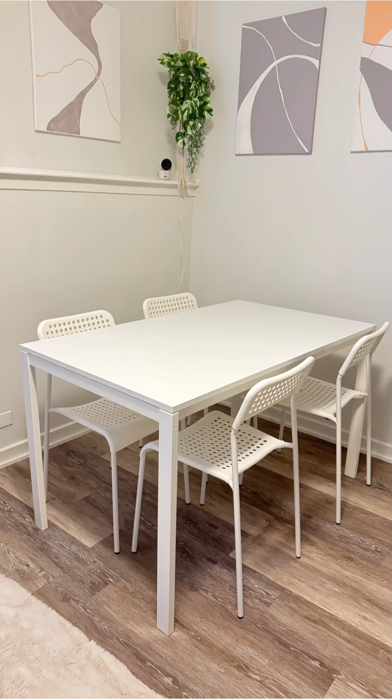 IKEA Dining Table and Chairs - White