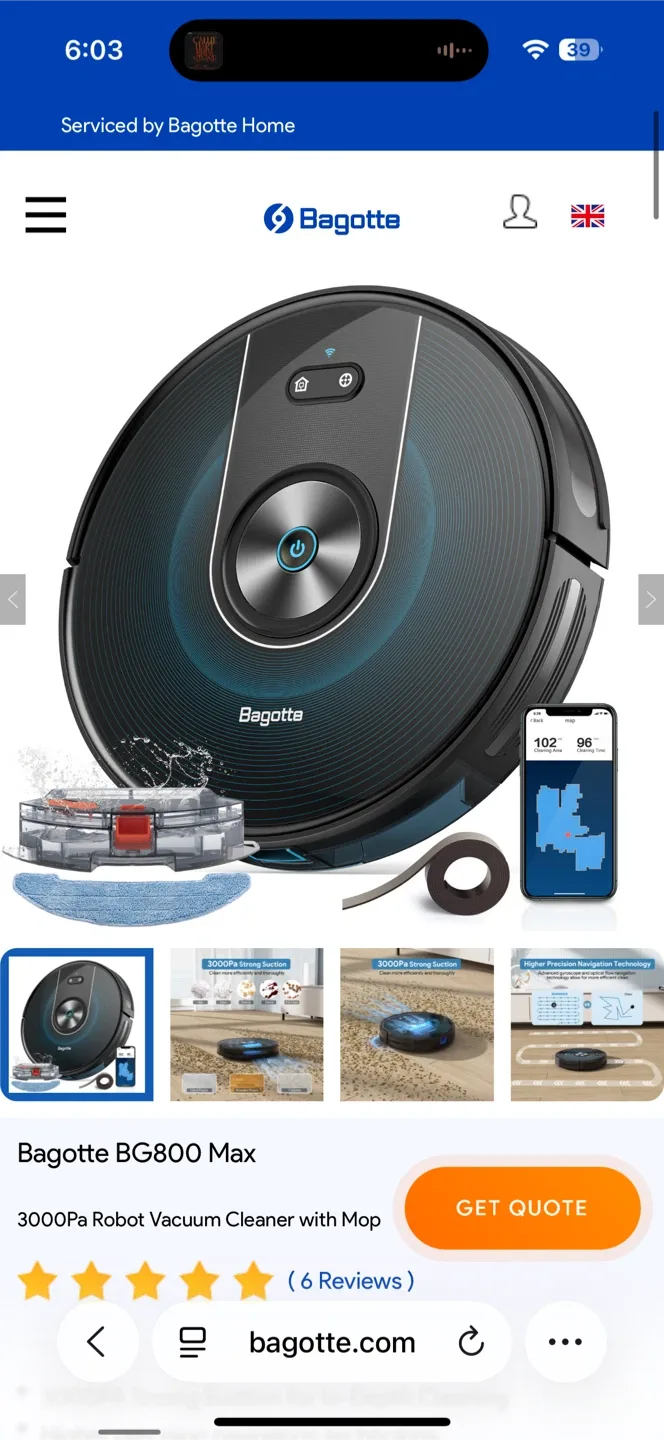 Bagotte BG800Max Robot Vacuum Cleaner