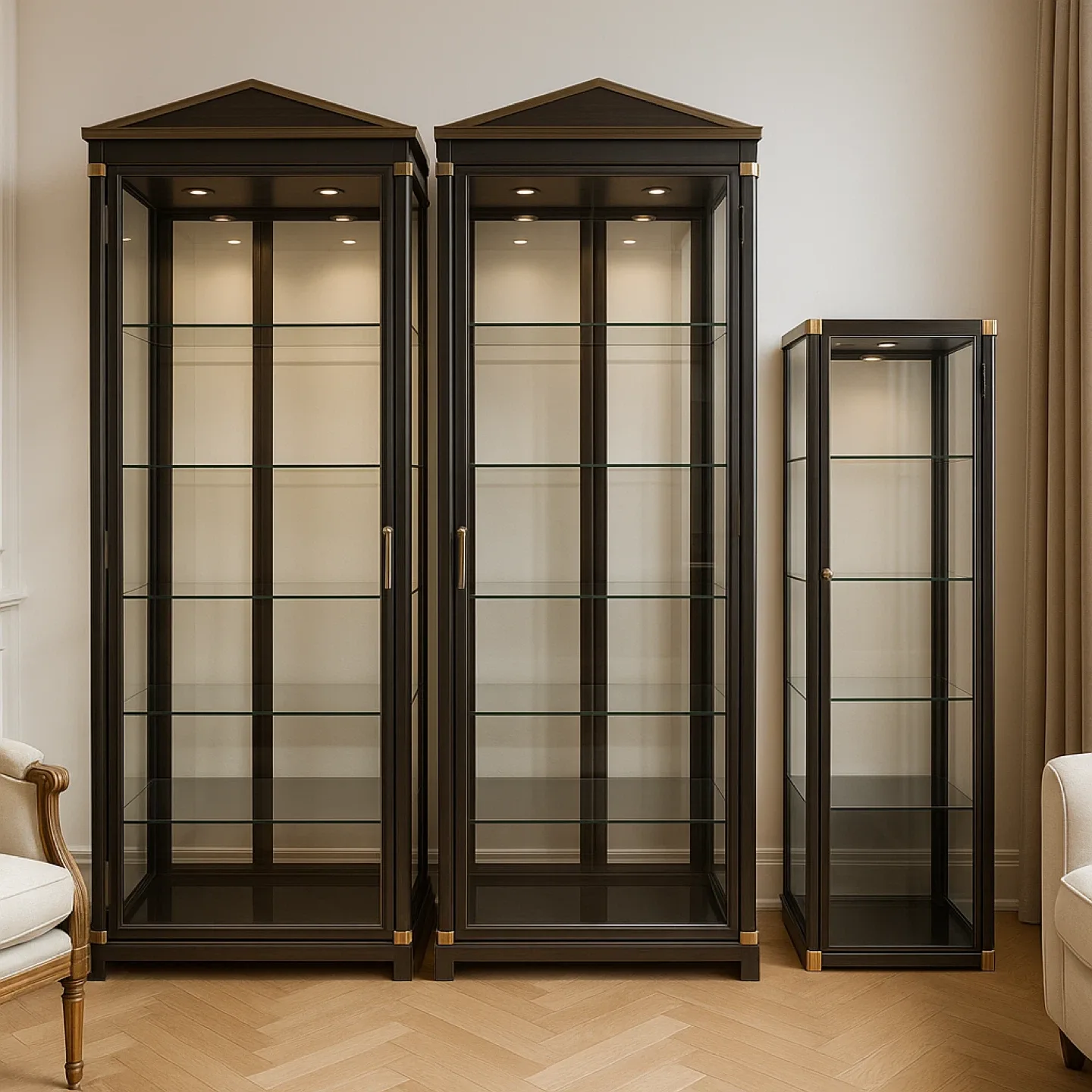 3 Display Cabinet with Glass Shelves