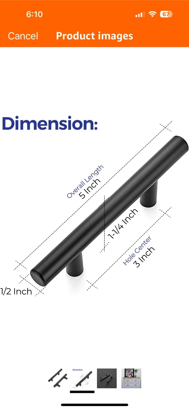 Black Cabinet Drawer Pulls, 5-inch image indicator(2)