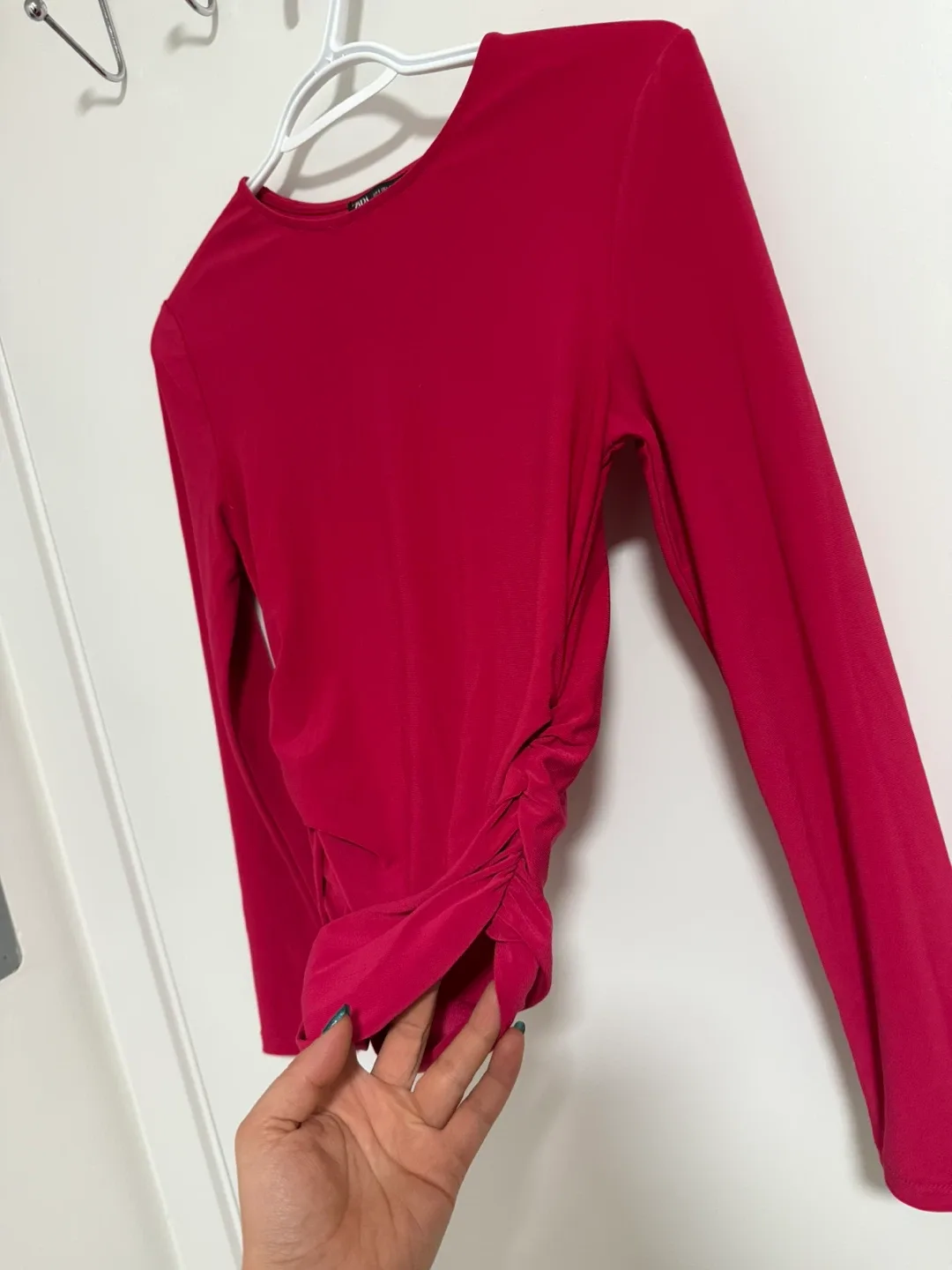 Zara Fuchsia Pink Long Sleeve Top - Size S image indicator(3)
