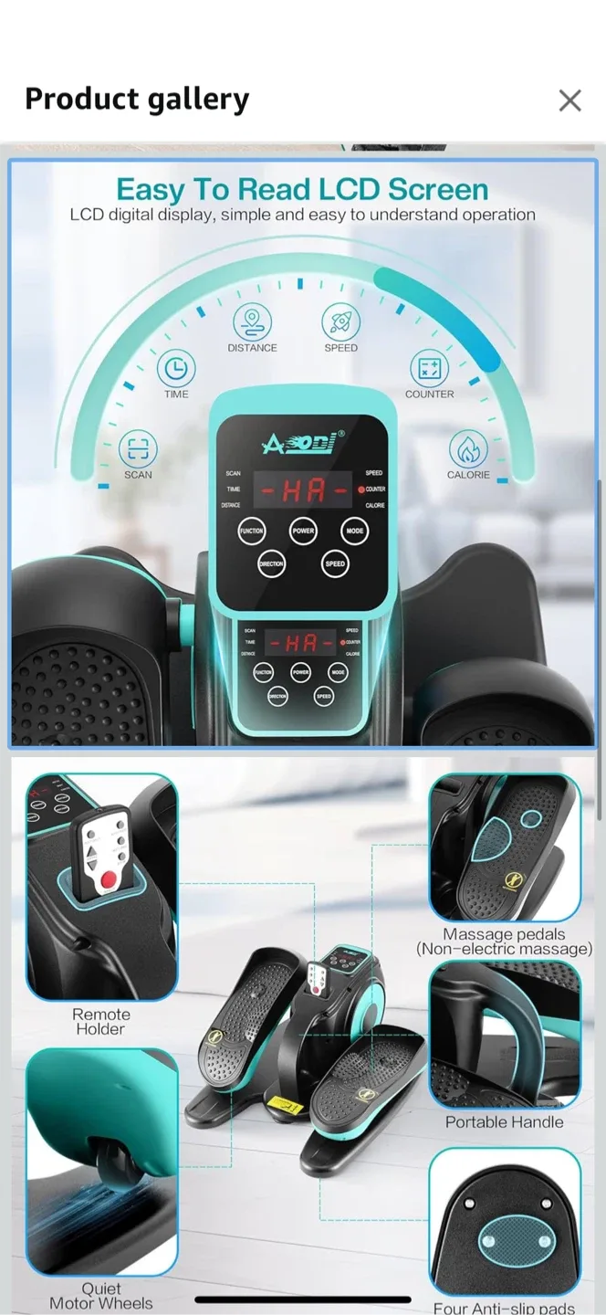 Asoni Under Desk Elliptical Stepper - Portable & Quiet