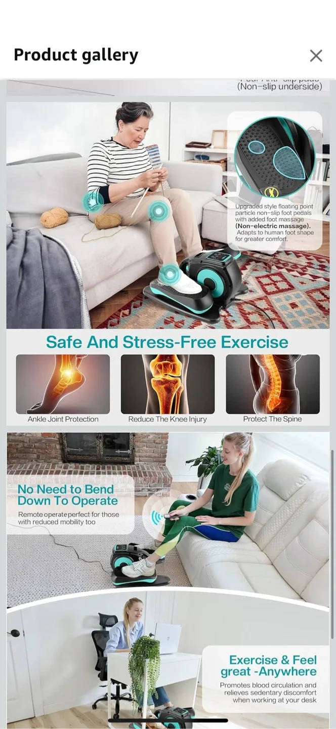 Asoni Under Desk Elliptical Stepper - Portable & Quiet image indicator(5)