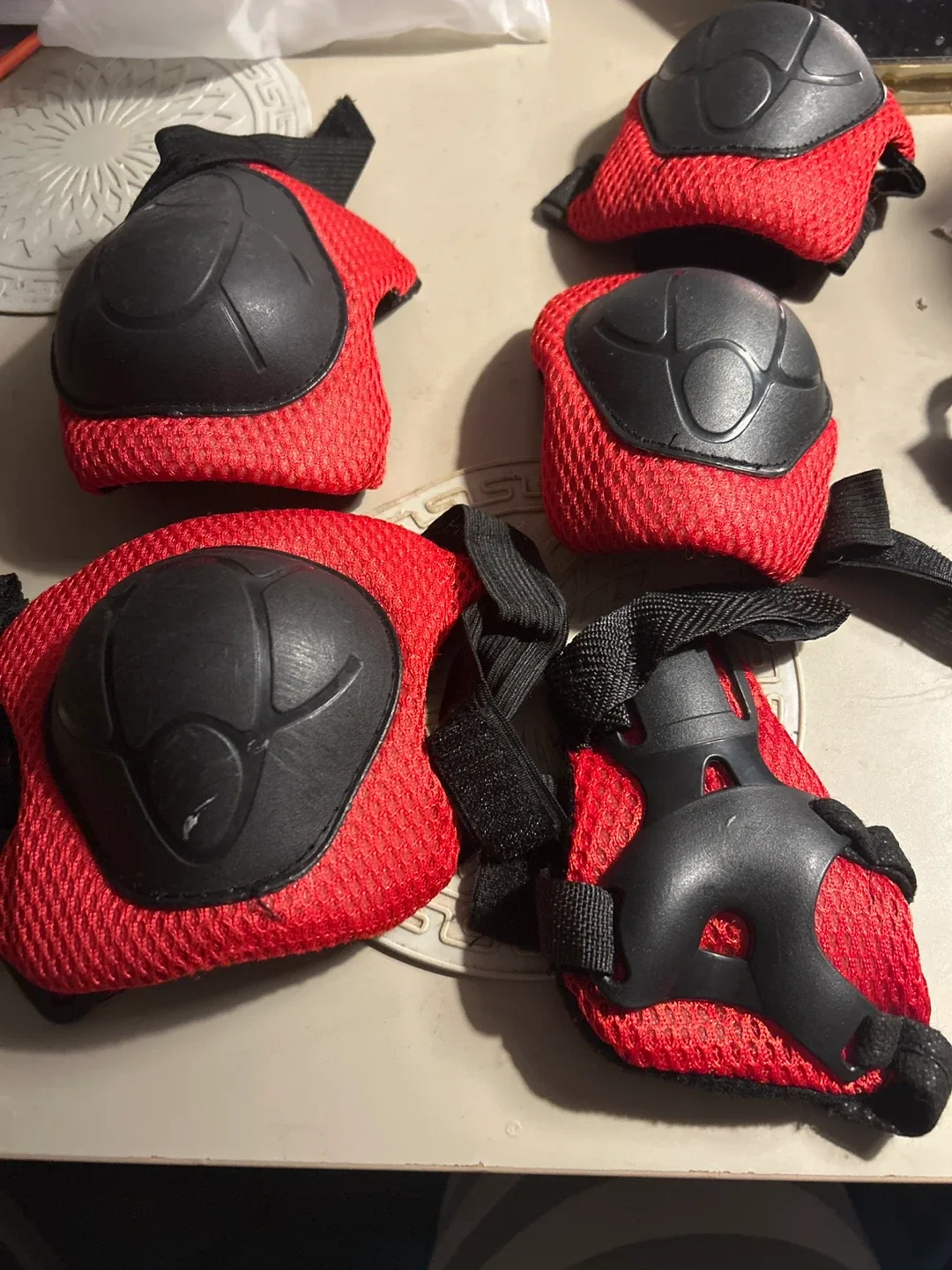 Red & Black Protective Gear Set - Knee & Elbow Pads