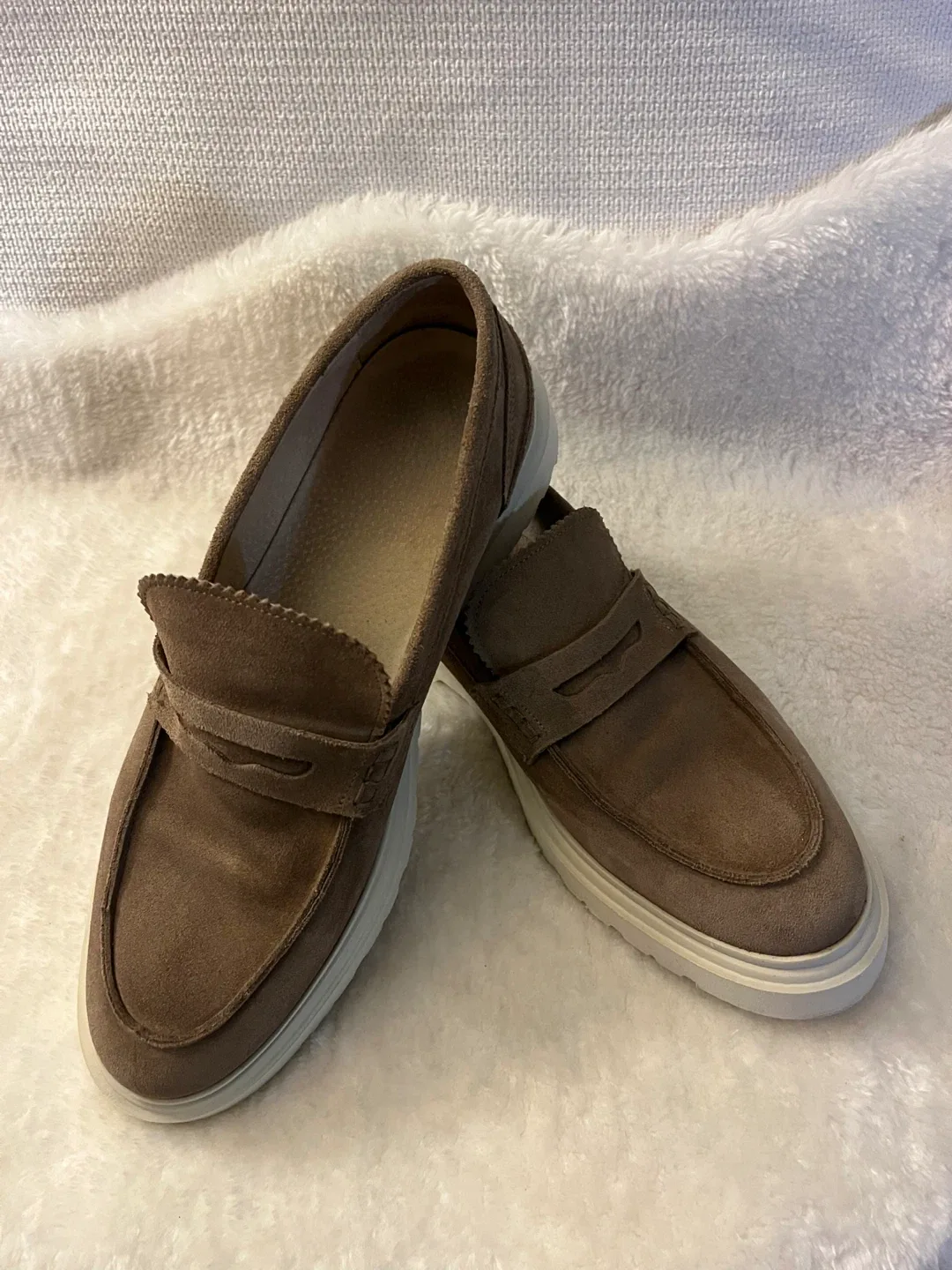 Brown Suede Loafers - Size 43 US 10