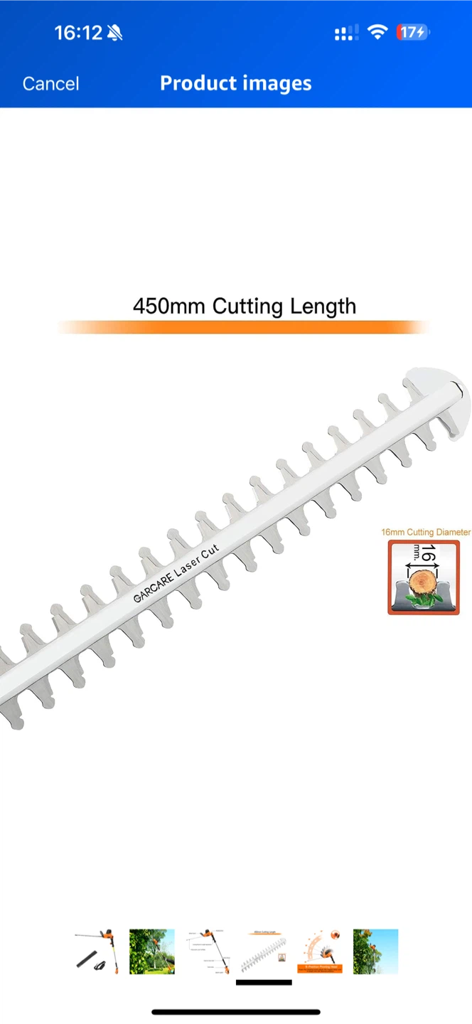 GARCARE Cordless Pole Hedge Trimmer - photo 4