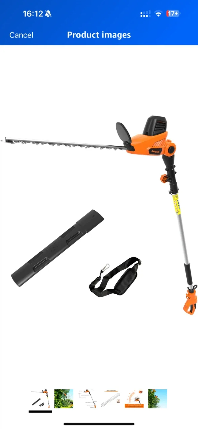 GARCARE Cordless Pole Hedge Trimmer