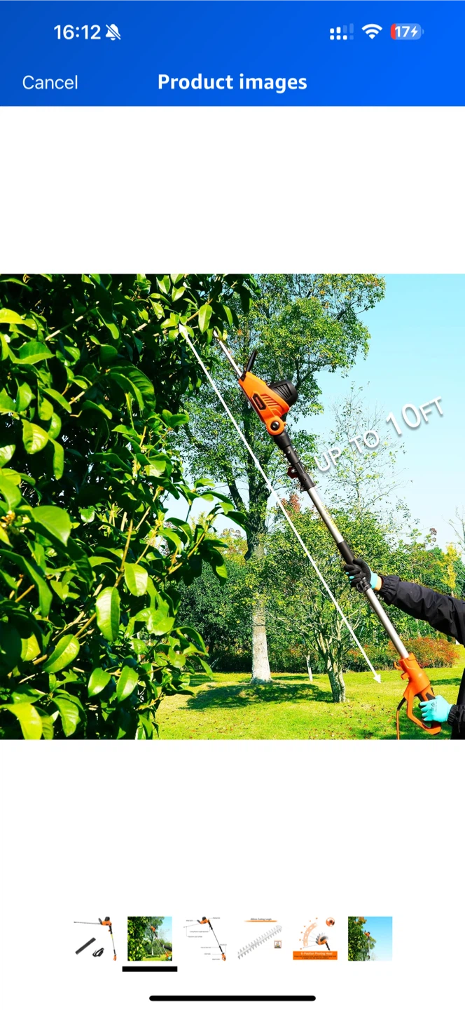 GARCARE Cordless Pole Hedge Trimmer - photo 2