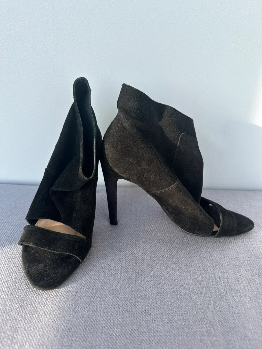 Bershka Black Suede Heels - Size 37
