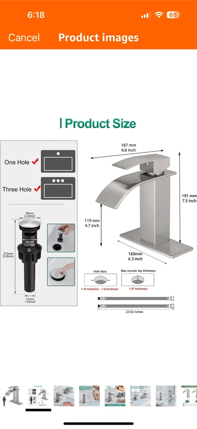 Voton Waterfall Bathroom Faucet - New image indicator(2)