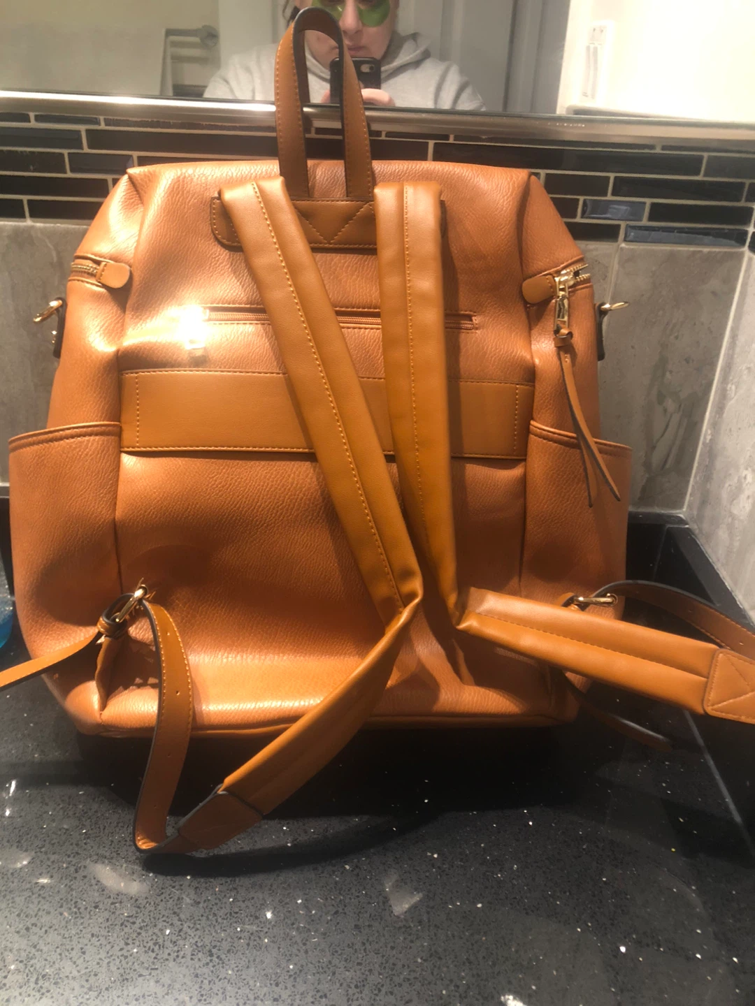 Poppy & Peonies Brown Backpack - photo 3