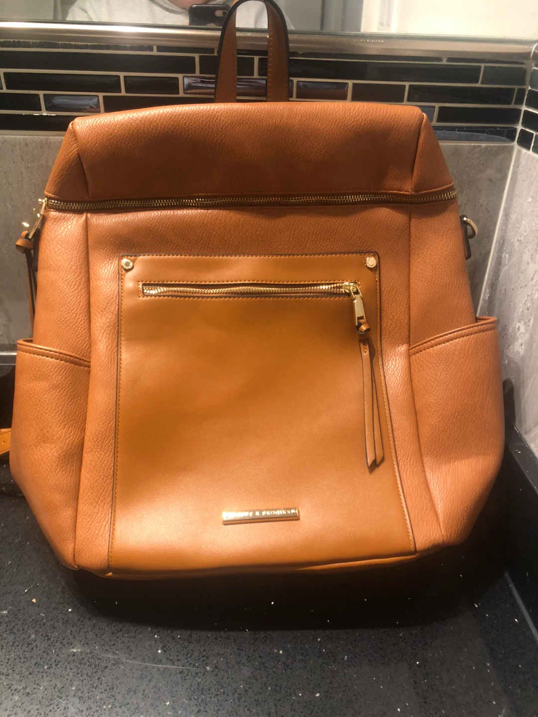 Poppy & Peonies Brown Backpack