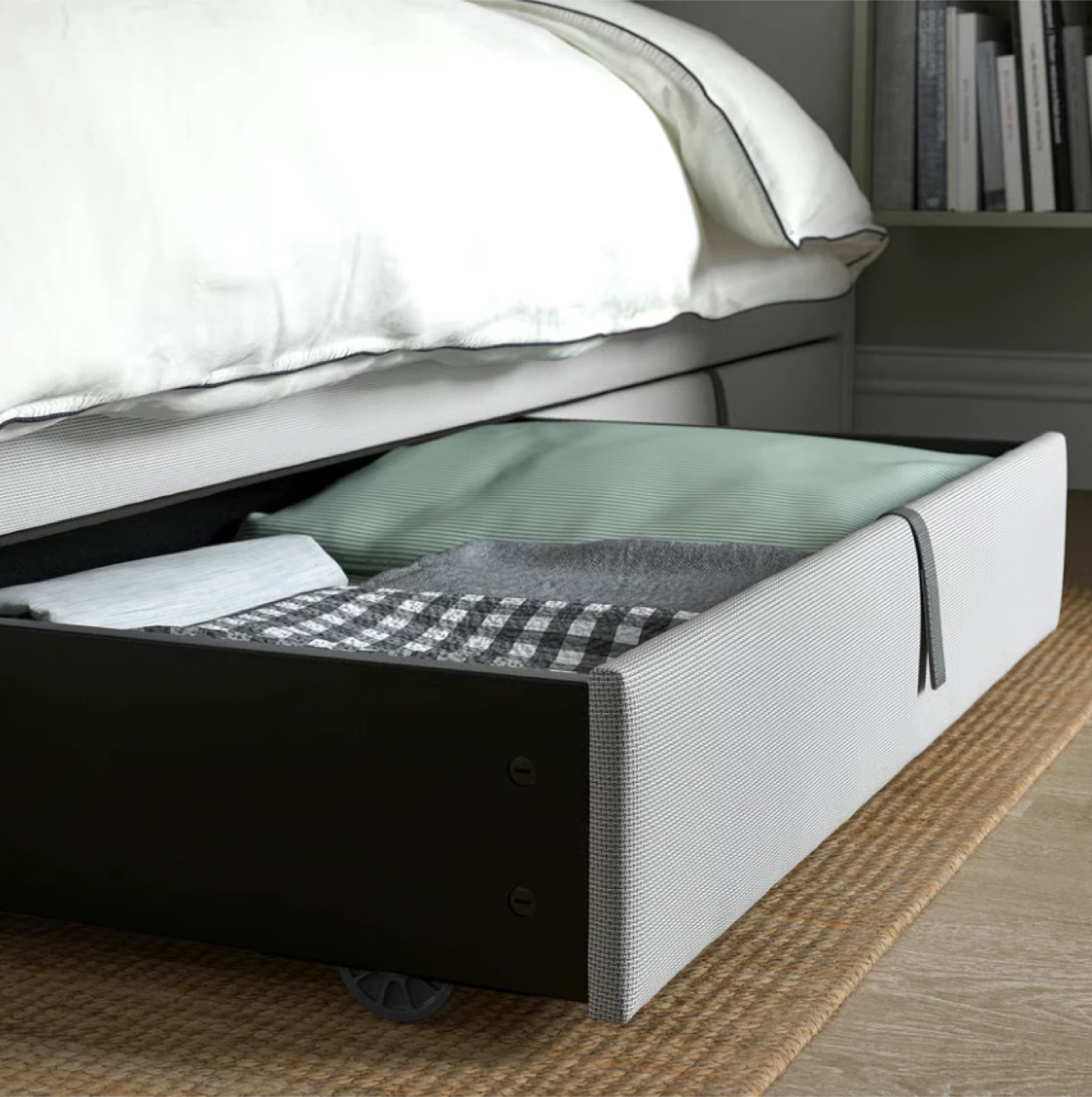 Upholstered IKEA Bed Drawers 2 Gently Used $75 for both