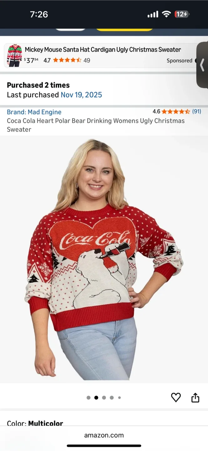 Coca Cola Polar Bear Holiday Sweater (BNWT) image indicator(2)