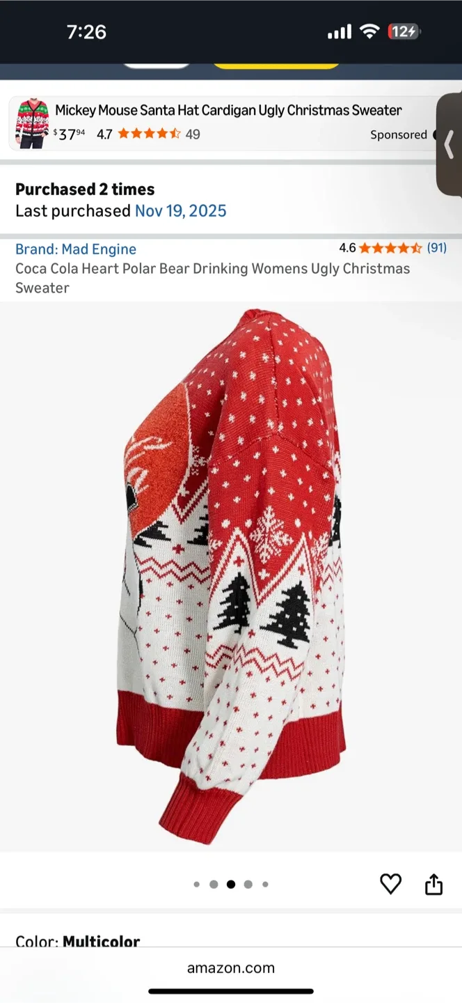 Coca Cola Polar Bear Holiday Sweater (BNWT) image indicator(3)