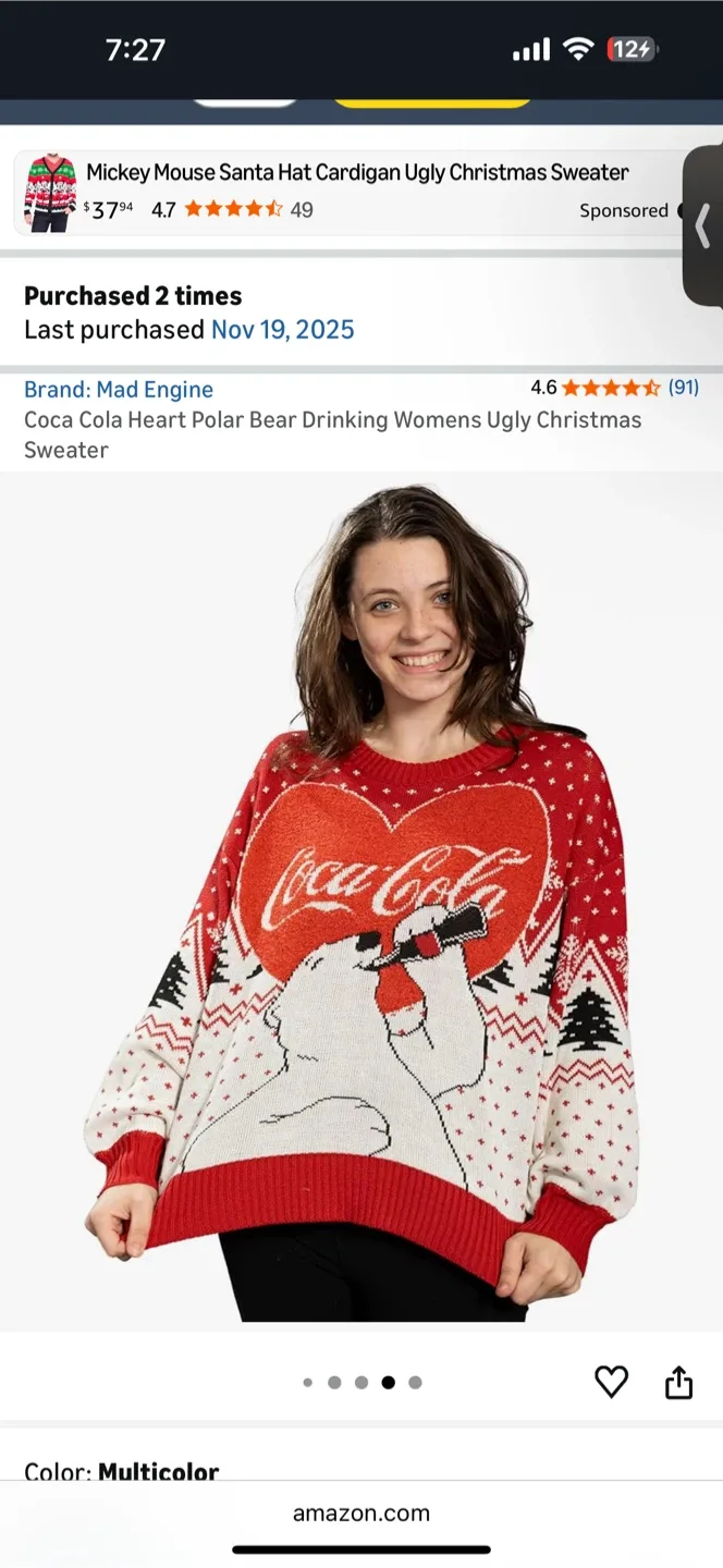 Coca Cola Polar Bear Holiday Sweater (BNWT) image indicator(5)