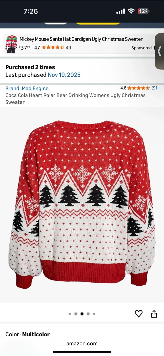 Coca Cola Polar Bear Holiday Sweater (BNWT) image indicator(4)