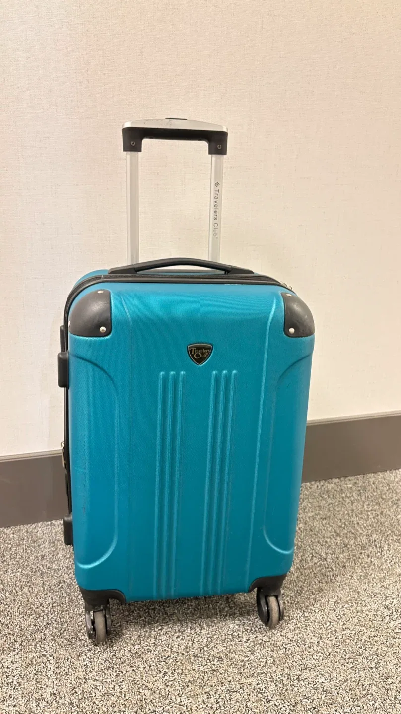 Travelers Club Teal Carry-On Suitcase