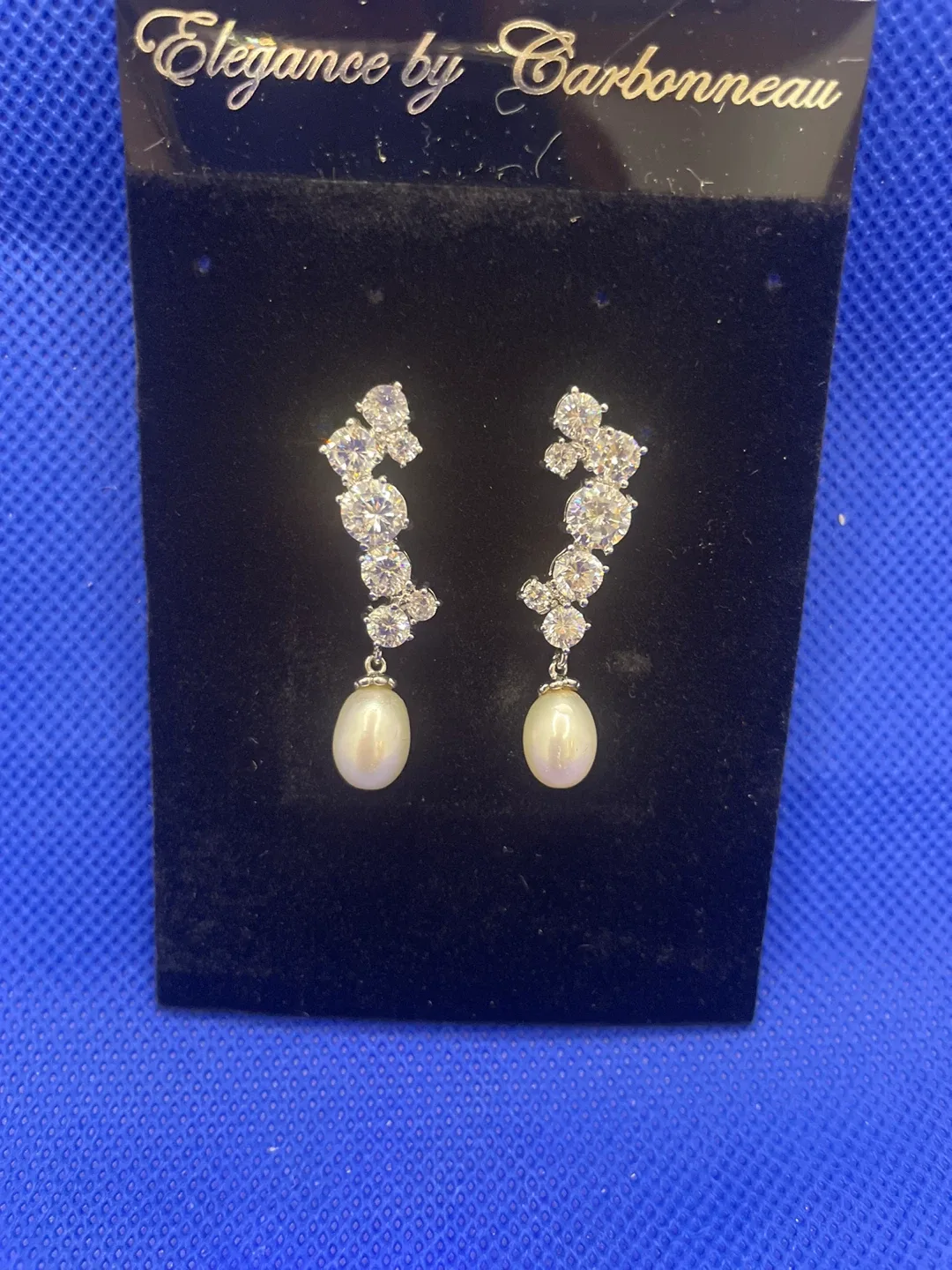 Crystal and Pearl  Drop Earrings
