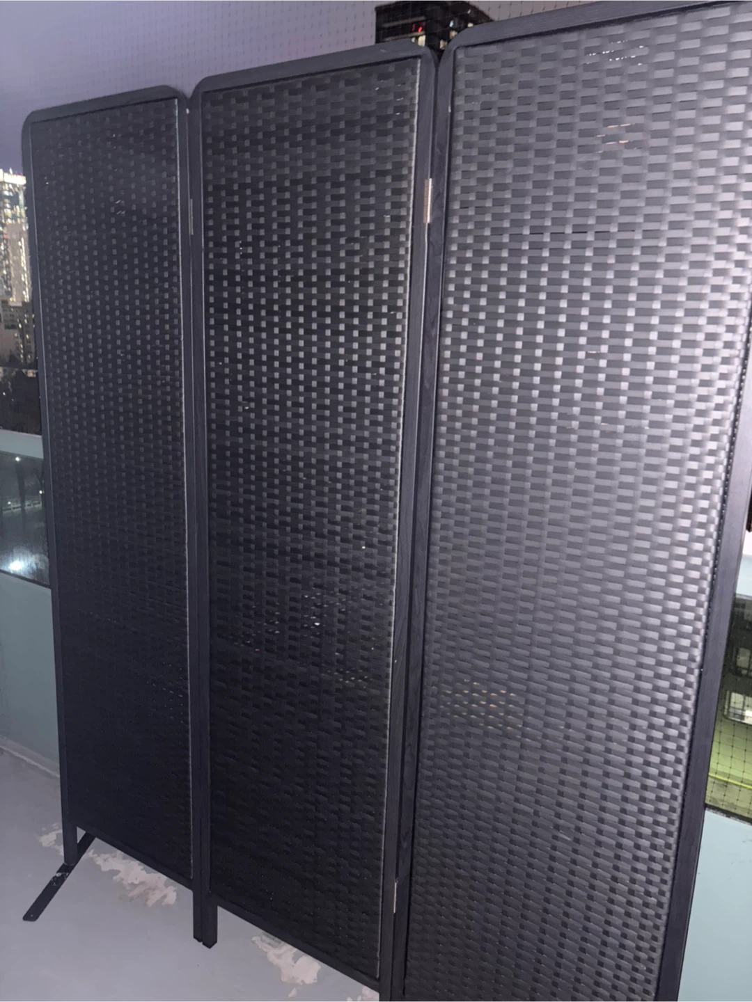 Black Woven Room Divider
