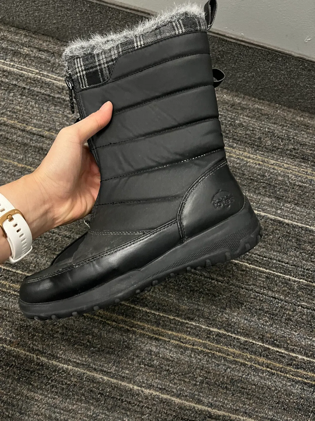 Totes Black Winter Boots Size 7 image indicator(4)