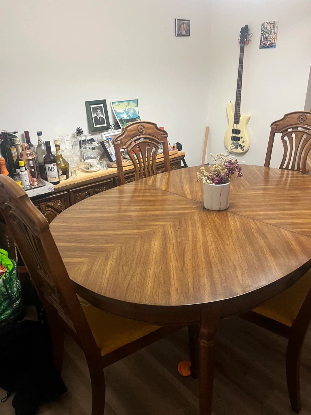 Dining Table with 4 Chairs - Solid Wood - photo 2