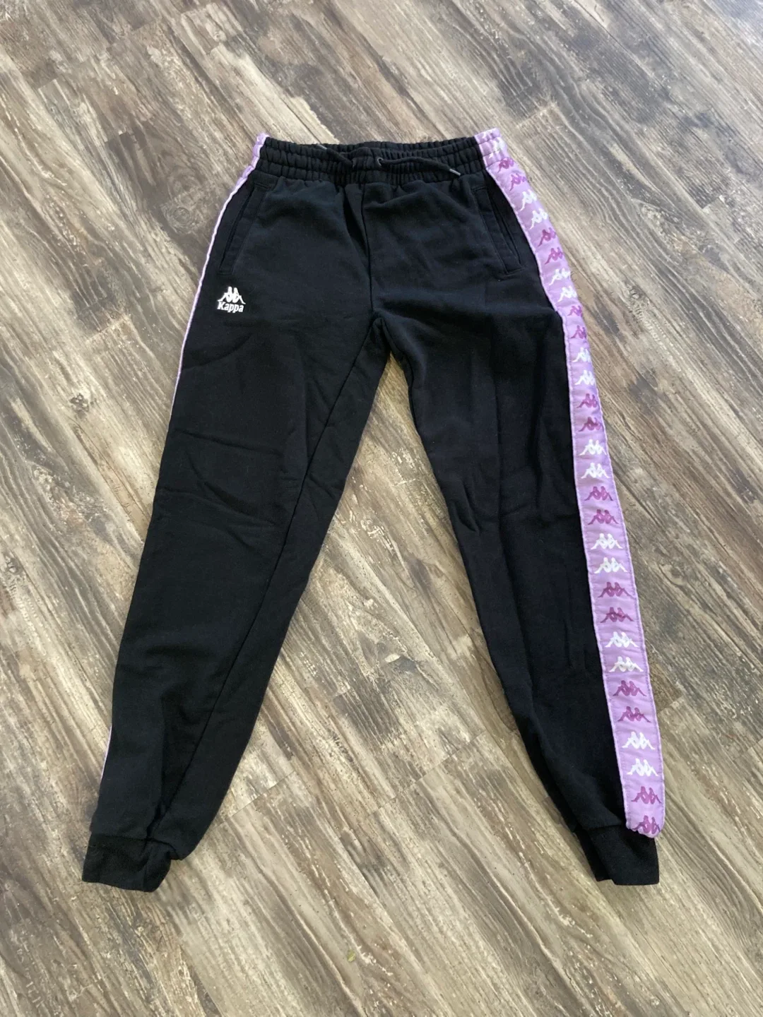 New Kappa Black & Lavender Track Pants - Large