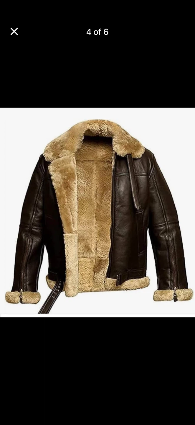 Leather Bomber Jacket - Size L - photo 4