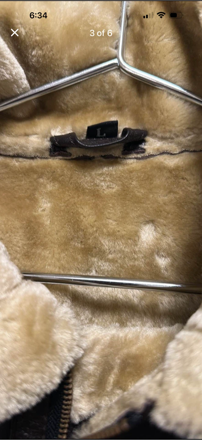 Leather Bomber Jacket - Size L - photo 3