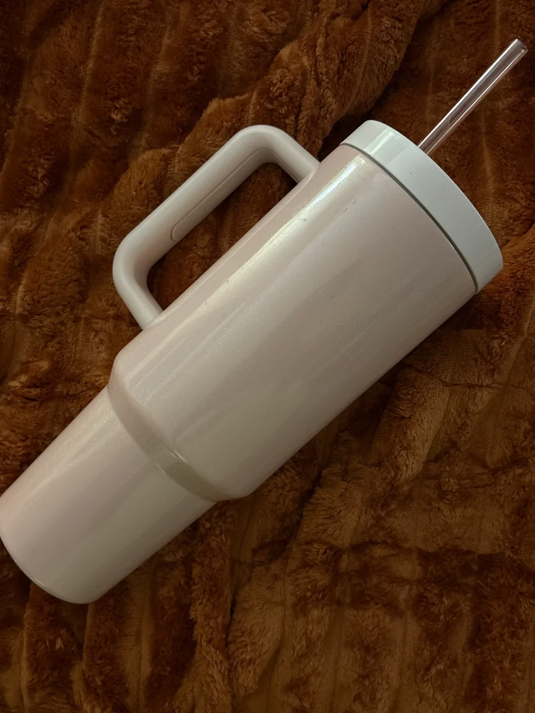 Pink Tumbler with Handle & Straw