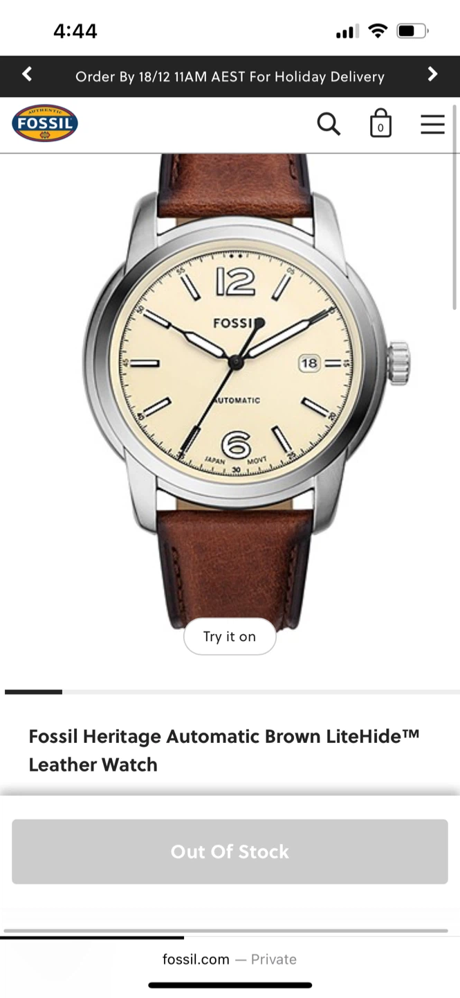 Fossil Heritage Automatic Watch with Brown Leather Strap - photo 4