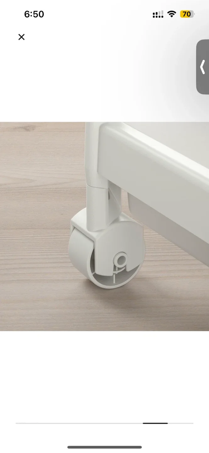 IKEA Vesken White Shelf Unit on Wheels image indicator(5)